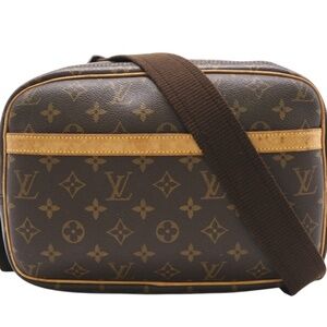 LOUIS VUITTON Monogram Reporter PM M45254 Shoulder Bag in Brown Coated Canvas...